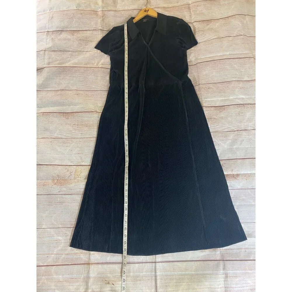 Halogen Women's Black Pleated Short Sleeve Midi Dress - Medium - Picture 7 of 13